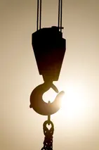 Crane silhouette at the sunset.